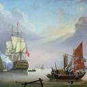 British Man-o'-War off the Coast by George Webster
