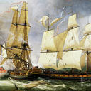 naval-combat-between-french-corvette-la-bayonnaise-and-british-frigate-lembuscade-jean-francois-hue