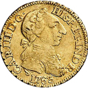 SPAIN - 1759-88 - CARLOS III - Young Armored Bust - 1 Escudo - 1763MM - Méjico