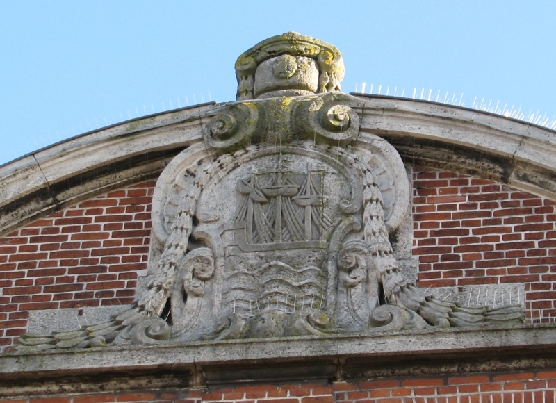 Herb na budynku w mieście Tønder- Dania