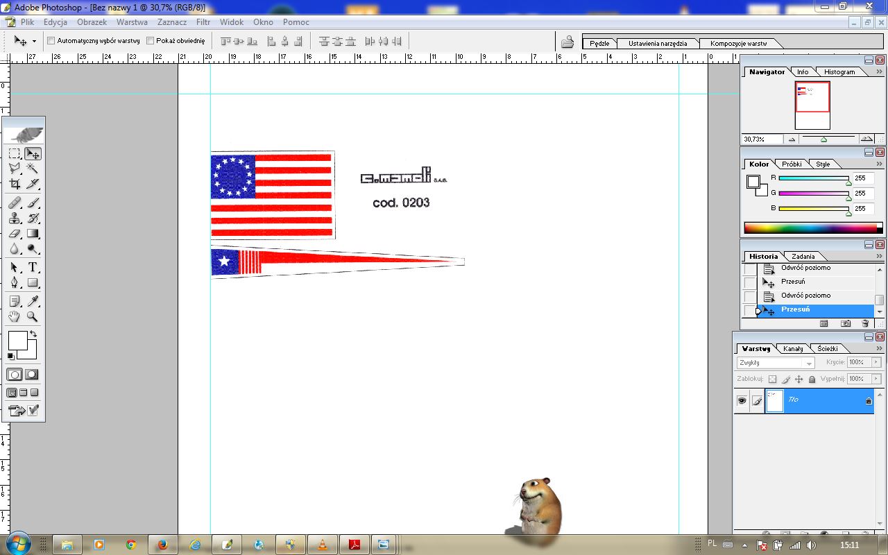 Na początku zeskanowałem dołączone do zestawu ,,flagi&quot; i dokonałem niezbędnego retuszu w programie graficznym.