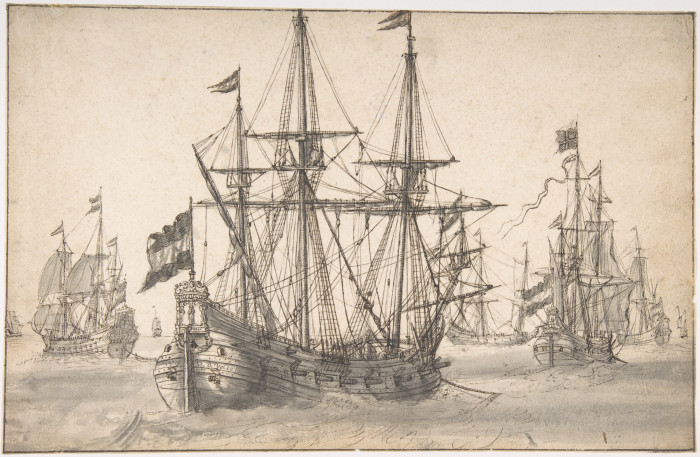 Dutch Men Of War At Anchor - Willem van de Velde I - Metropolitan Museum 59.23.83.jpg